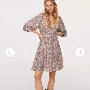 Flawed - Mango MNG Floral Dress with Puff Sleeves